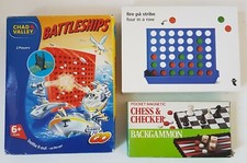 Set Of Travel Games, Battleships, Connect 4, Backgammon-Chess/ Checquers Job Lot