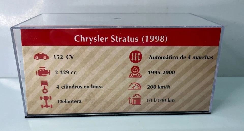 IXO DEAGOSTINI 1/43 DIECAST CHRYSLER STRATUS 1998 AUTOS MEMORABLES MEXICO - Imagen 4 de 4
