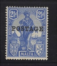 Malta Scott # 121 MH Overprinted Single 1926