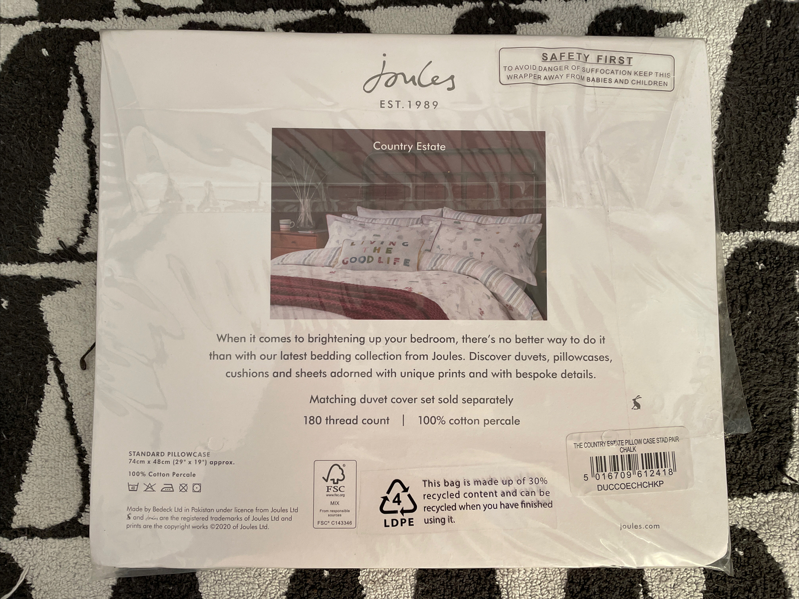 JOULES THE COUNTRY ESTATE STANDARD PILLOW CASES X2 PILLOWCASE PAIR
