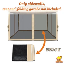 4 pack Canopy Side Panels for 10'x10' Pop Up Tent Gazebo House Mesh Screen Walls