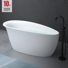 Freistehende Badewanne Mineralguss Gussmarmor Standbadewanne 175cm x 80cm V906