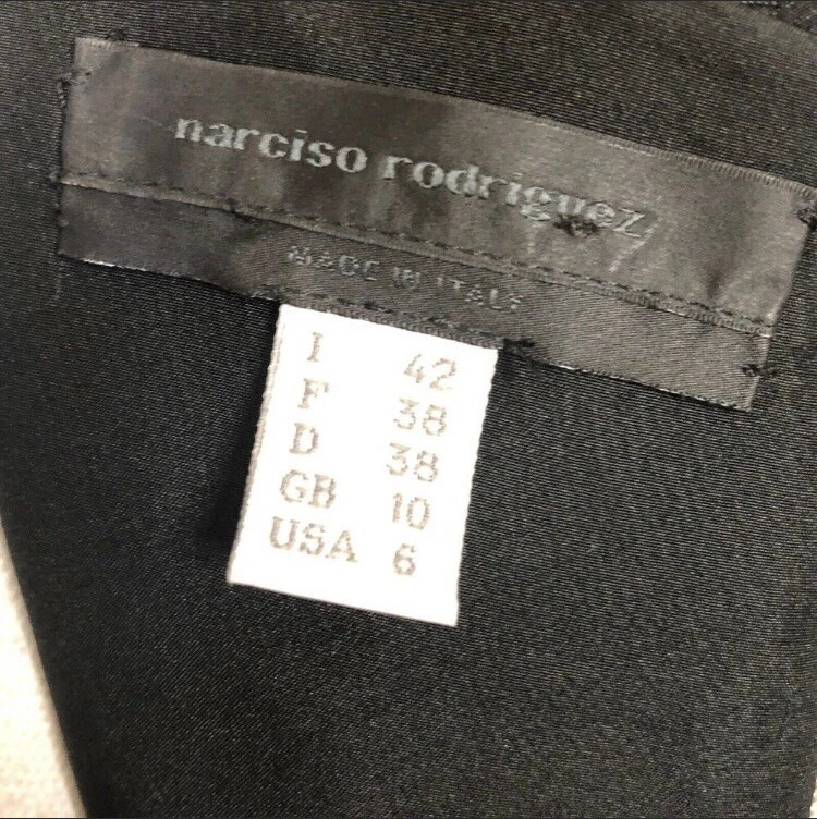 Vestido recto Narciso Rodriguez para mujer cuello en V mezcla de lana crepé EE. UU. 6 negro Italia Foto 4 de 4