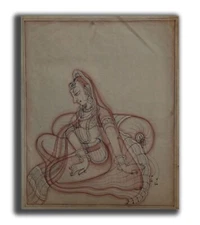 Beautiful Ragni Portrait Handmade Miniature Painting 10.5 X 8.5 in "PN3372"