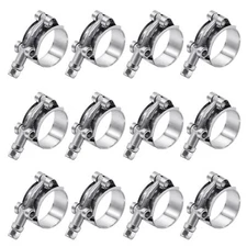 12 Pack 1.25 inch T-Bolt Hose Clamps Stainless Steel_304 Working Range 41mm-4...