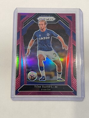 Tom Davies 2020-21 Panini Prizm EPL Purple Prizm Everton Card #114, /99