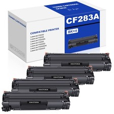 4 PACK CF283A 83A Toner for HP LaserJet Pro MFP M225rdn M201dw M127fw Printer