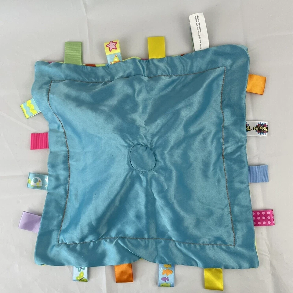 Taggies Mary Meyer Baby Frog Lovey Baby Manta de Seguridad Verde Azul Lunares Foto 3 de 4