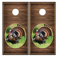 Turkey Barnwood Cornhole Wood Board Skin Wraps FREE LAMINATE