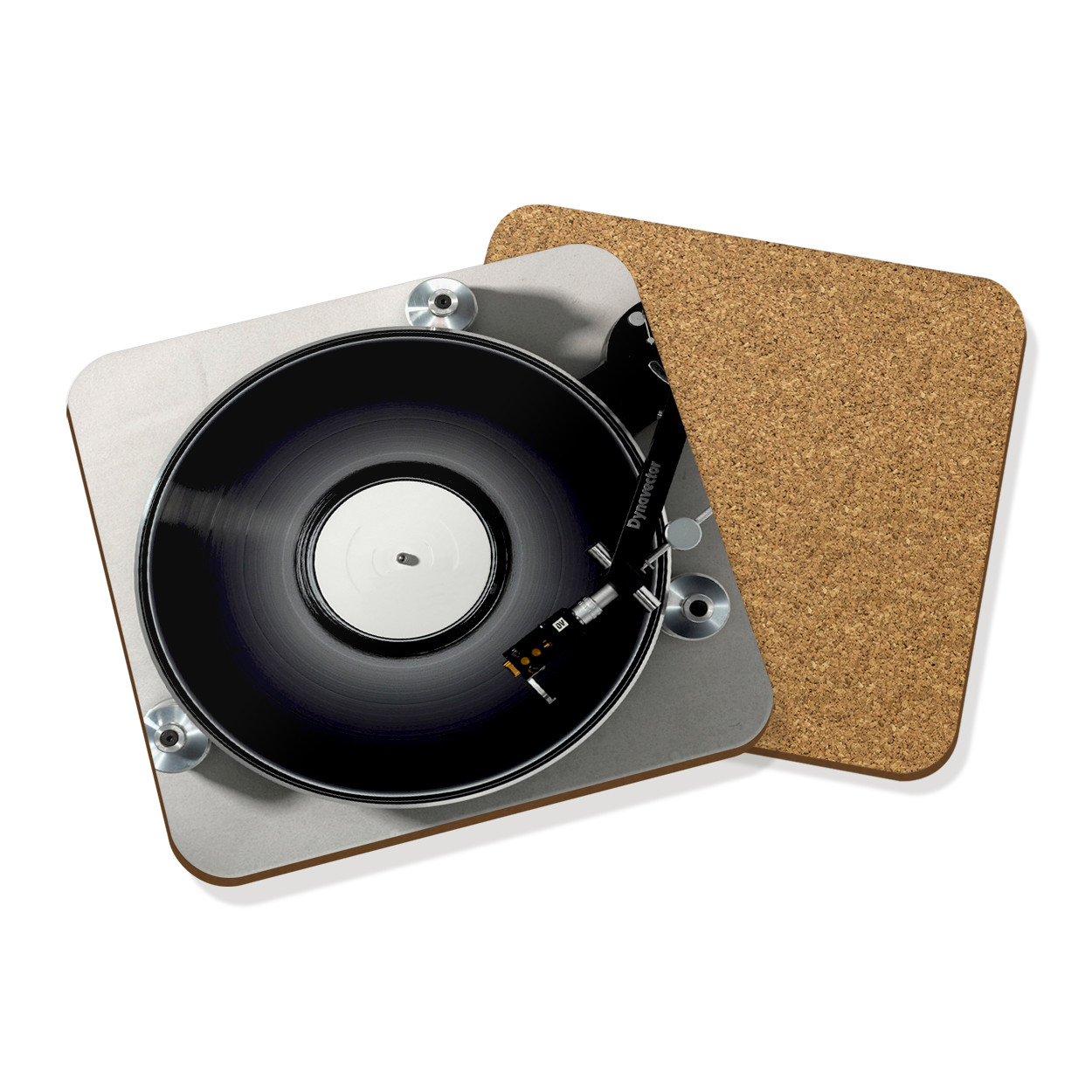 TURNTABLE #4 DJ DECKS DRINKS COASTER MAT HARDBOARD SQUARE SET X4 - Music Record