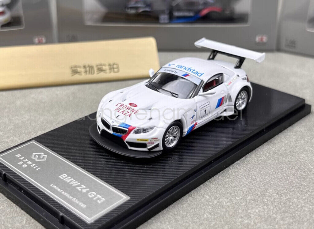 Maxwell 1:64 Scale White Z4 GT3 Racing #1 Sports Car Model Diecast