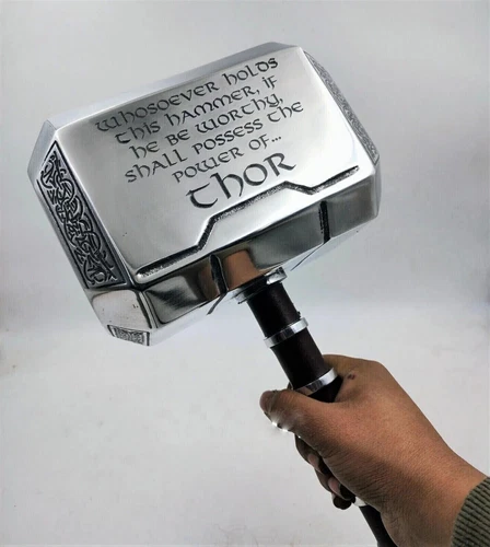 1:1 Solid Avengers Thor Hammer Replica Cosplay Mjolnir Collector Christmas - product listing photo