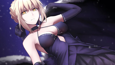 Anime saber alter fate series girls yellow eyes blonde Playmat Gaming Mat Desk
