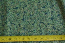 By 1/2 Yd, Green Metallic-Gold on Black Quilt Cotton, Fabri-Quilt/Christmas,N448
