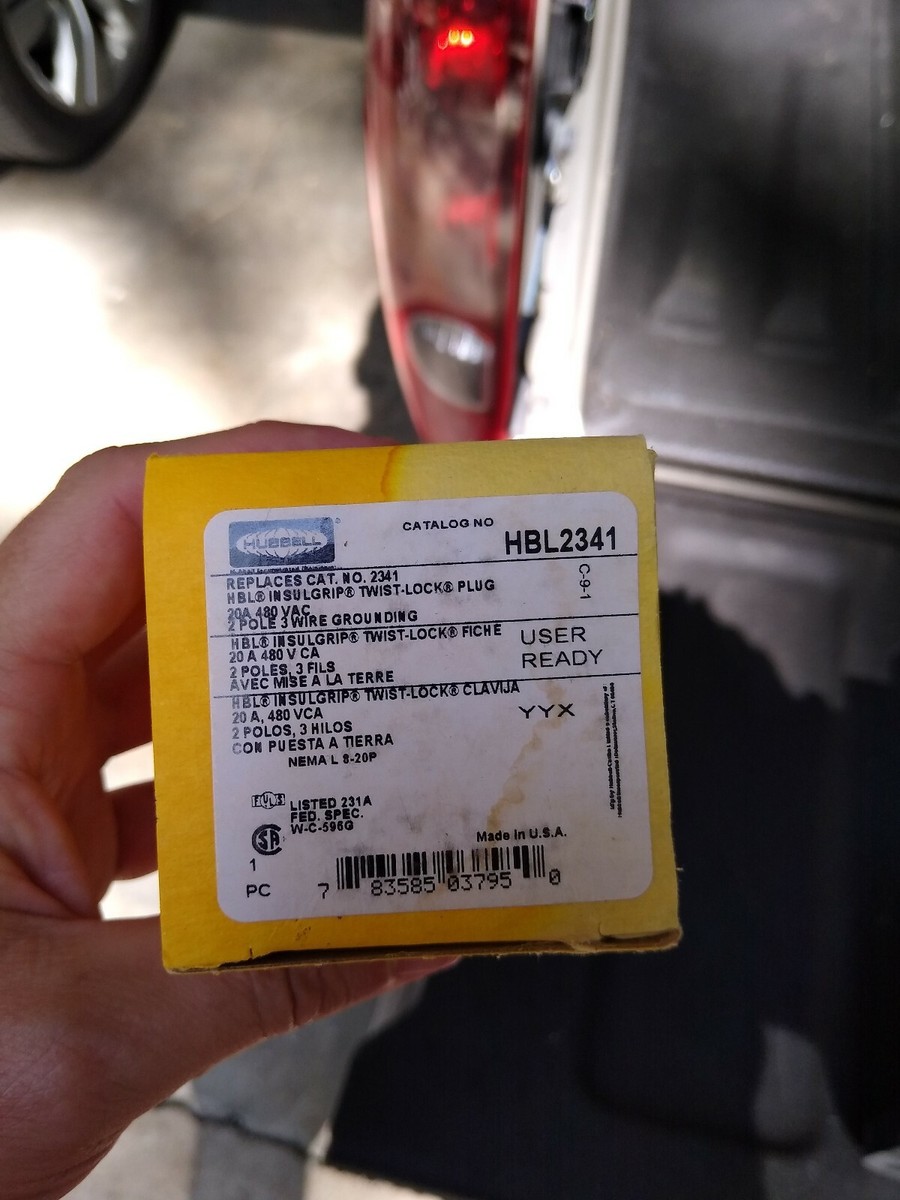 Hubbell Hbl2341 Twist-lock Plug 20a 480vac New In Box Ssm Hubbell Hbl2341 Twist-lock Plug 20a 480vac New In Box Ssm