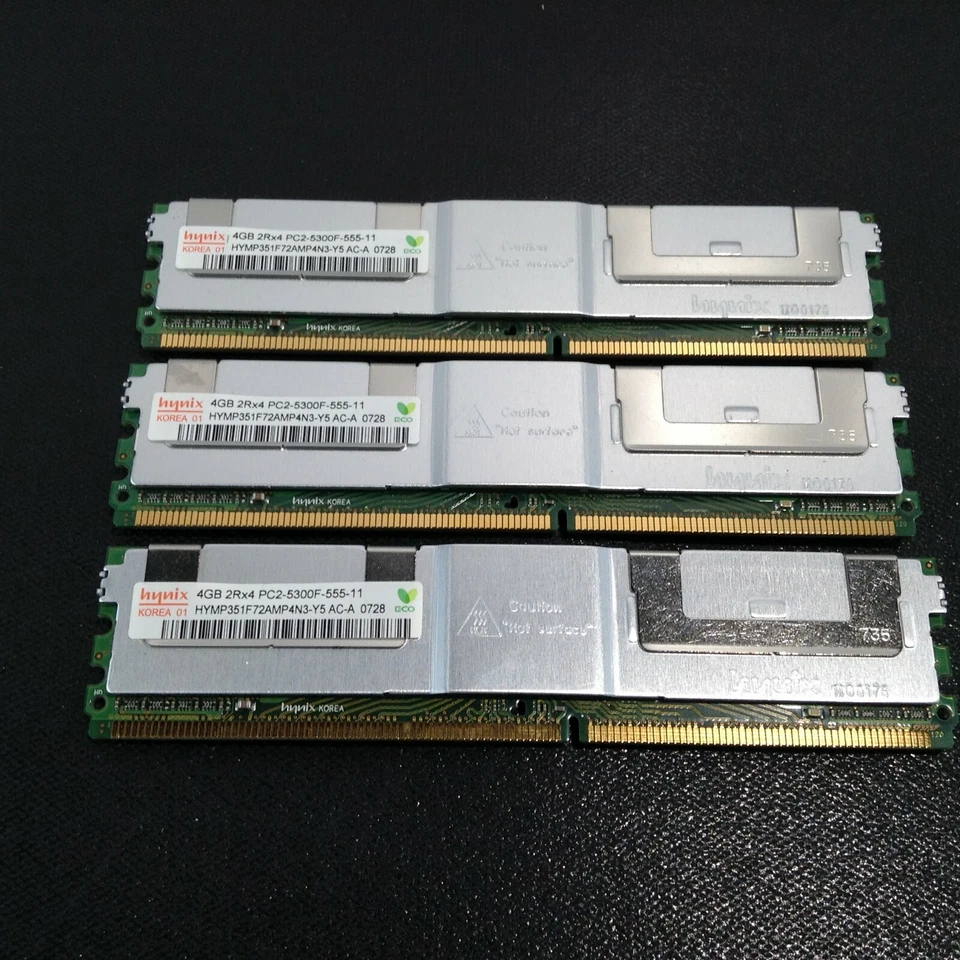 Hynix/IBM 12GB (3x4GB) 2RX4 PC2-5300F-555-11 HYMP351F72AMP4N3-Y5 AC-A Memory RAM - Image 2 of 4
