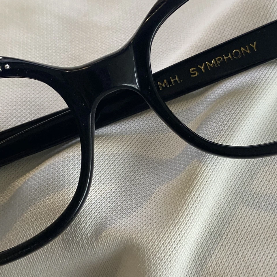 Monturas de gafas de gato vintage de diamantes de imitación negros años 60 50-20 marcos MH SYMPHONY Foto 4 de 4
