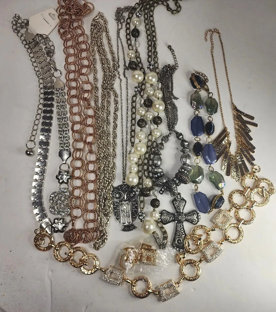 Chunky Statement Necklace Lot Some New-B J, Fashion long Beaded  Necklaces 12