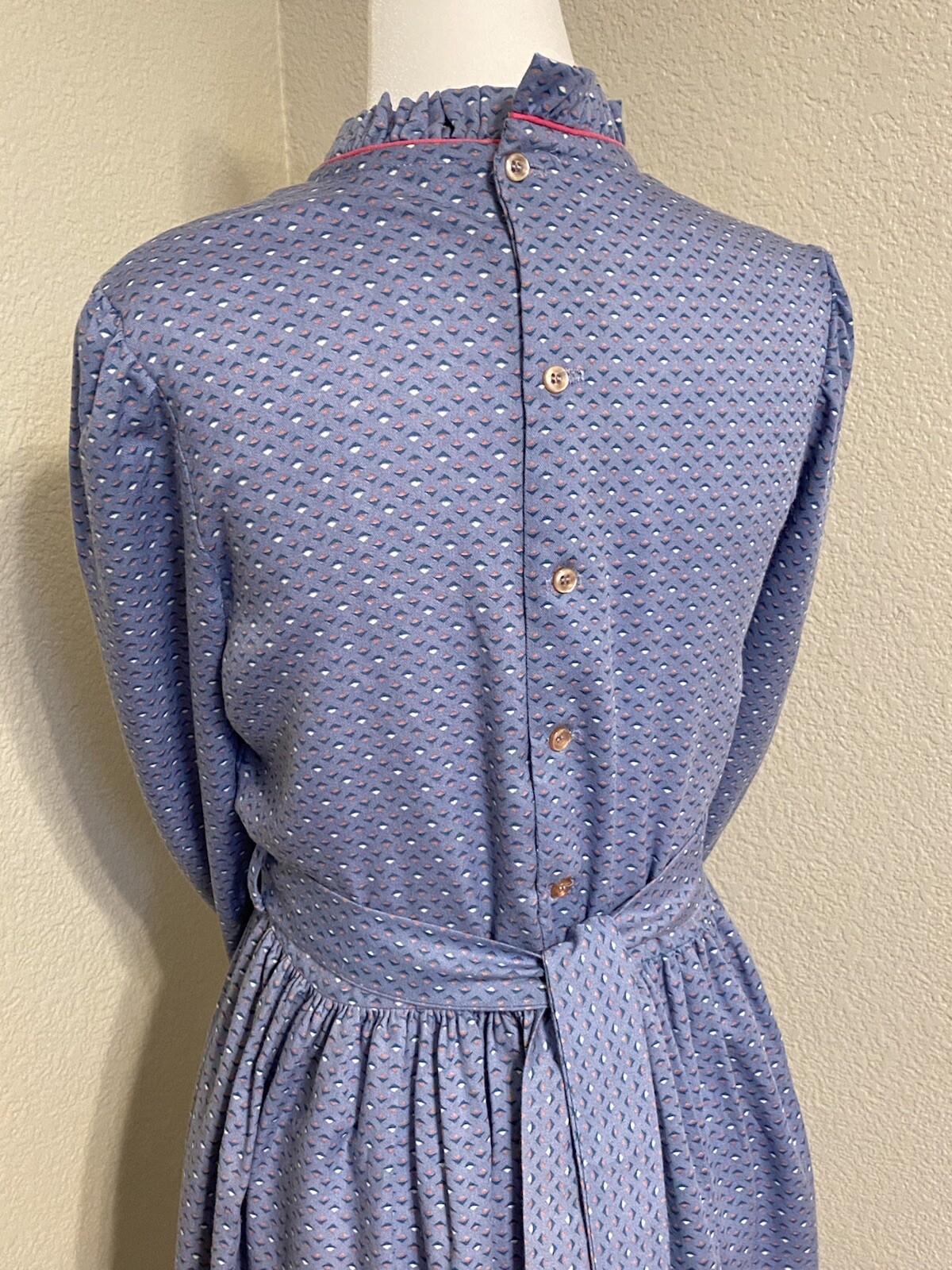 Abito cottagecore vintage anni '80 Yves Saint Laurent donna piccolo blu VEDI DESC.