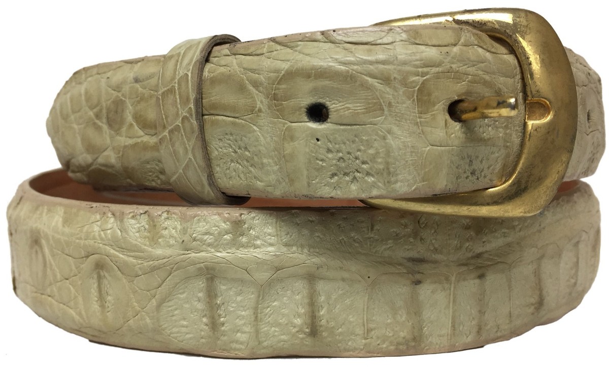 Vtg Donaldo Western Wear Cream Alligator‎ Leather Belt Sz XS 24\