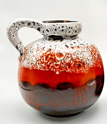 Blue Mountain Pottery Apollo 854 Jug w/Handle Brown Red Lava Glaze - Chip on Rim