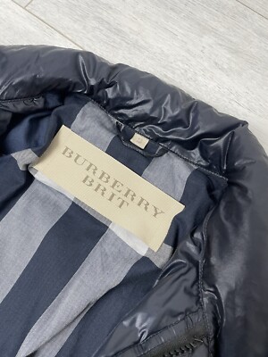 Burberry Brit Down Jacket Navy Blue Nova Check Size XS/S Men | eBay