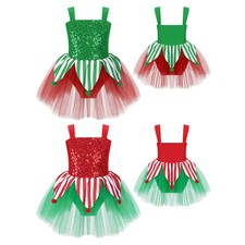 Kids Girls Jumpsuit Ballerina Dress Tulle Skirt Xmas Tutu Dancewear Fancy Dress