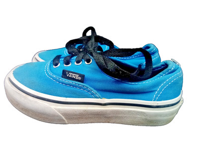 Vans Off The Wall Junior Blue White Low Top Sneaker UK 10 EU 27