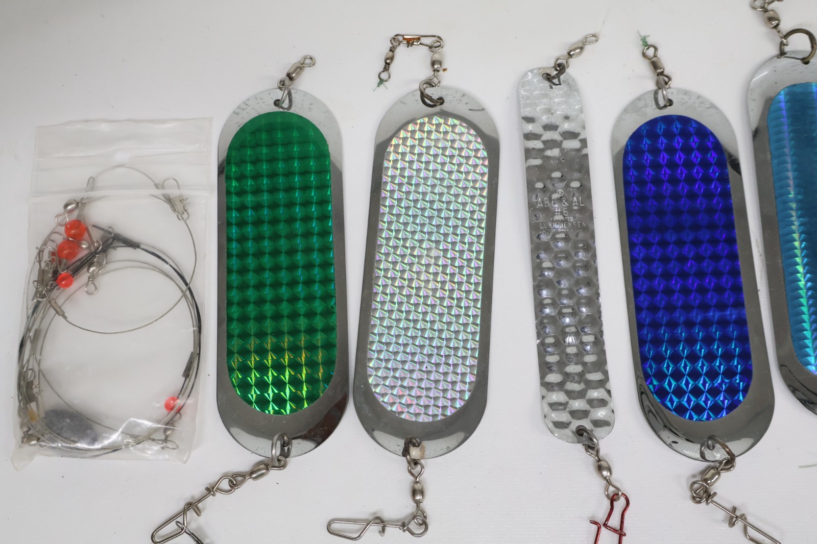 Nice Used Vintage Mixed x7 Luhr Jensen Moocher & Dodger Flasher Spoons Abe & Al - Image 3