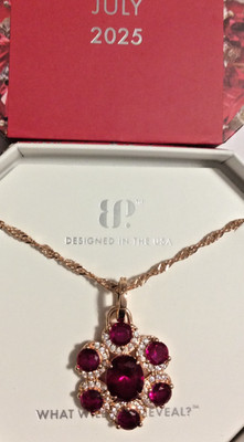 Bomb Party Ruby Bliss Lab Ruby Rose Gold Plated Necklace NK48929 July 2025
