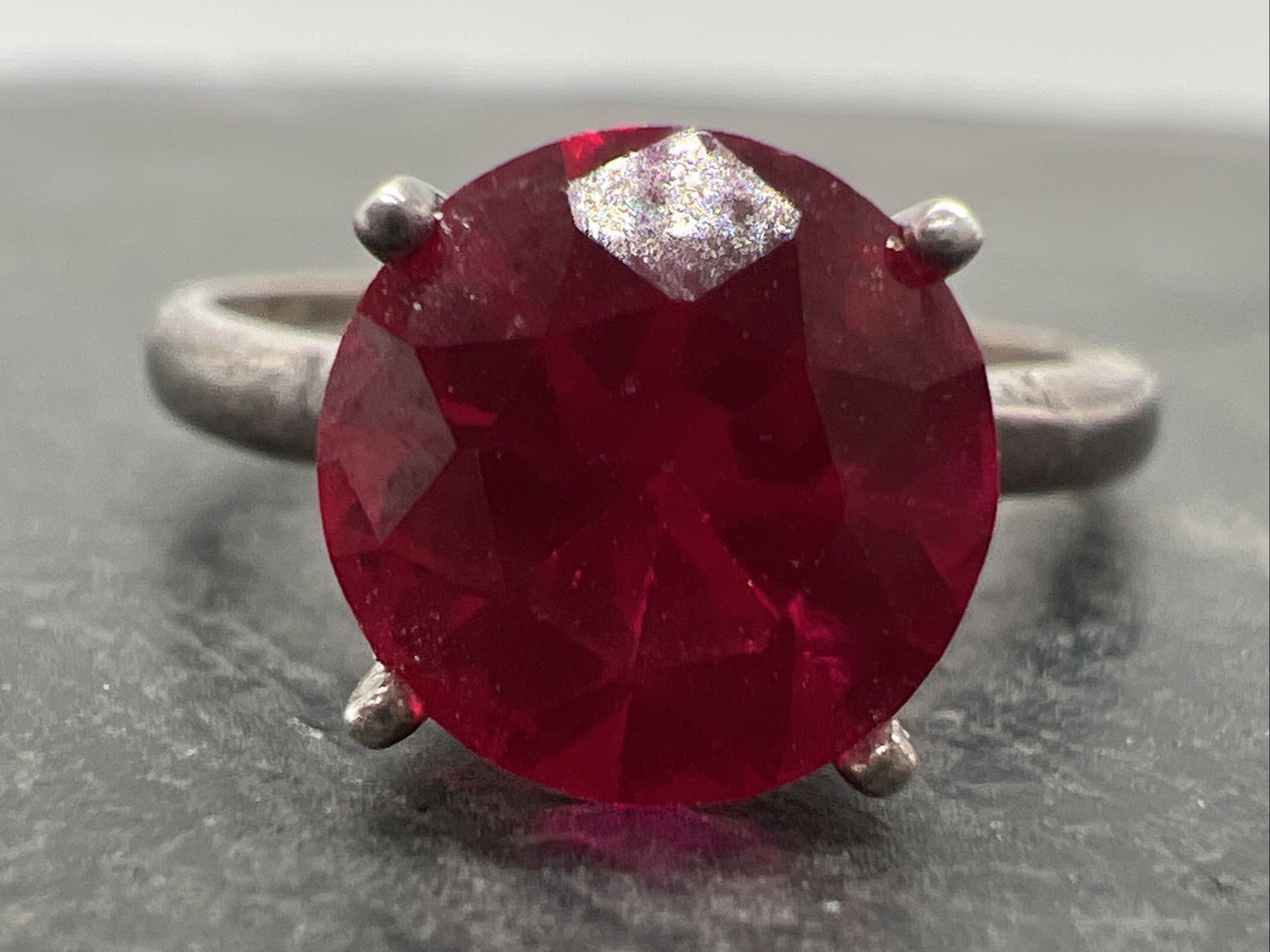 2 Ct Lab Created Round Ruby Sterling Silver Solit… - image 4