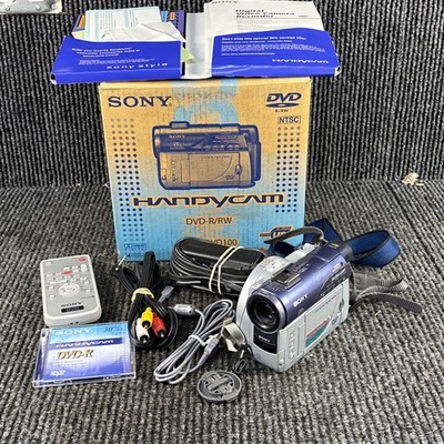 Sony Handycam DCR-DVD100 Camcorder w/ Some Cables Battery And Disc. Works