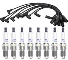 Spark Plugs and Wires Compatible with Chevy 5.7L 4.3L 5.0L, 41 993 19256067 Irid