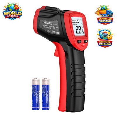 Infrarot Thermometer -50°C bis 600°C Digitales Pyrometer mit Laser