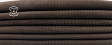 BROWN NUBUCK WOVEN PRINT Soft Italian Lamb leather 2 skins 12+sqf 0.7mm #C5650