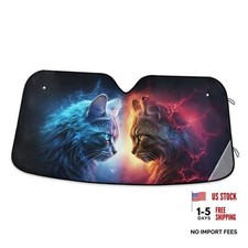 Car Windshield Sun Shade Foldable, Cat Lightning Sun Shade for Car M Cat A 0202