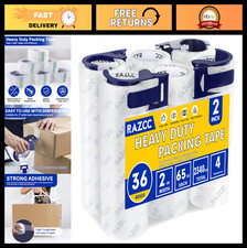 Heavy Duty Clear Packing Tape - 36 Rolls, 2" x 65 Yards, Ideal for Shipping Mo
