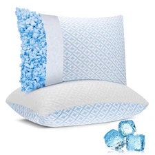 SORMAG Shredded Cooling Pillows for Bed Sleeping Standard Size Set of 2 Pack