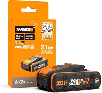 Akku 20V 4Ah PowerShare Pro Plus mit 360° Zellenschutz für Werkzeuge kompakt