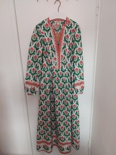 New Boden Cary Cotton Midi Dress Size 8L Long Floral Pockets Summer Dress