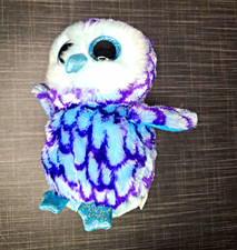 Ty Beanie Boos Oscar Eule Pl&uuml;schtier mit Glitzeraugen Mini lila/blau/wei&szlig;