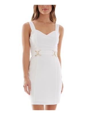 BCX Womens Zippered Sleeveless Sweetheart Neckline Mini Cocktail Body Con Dress