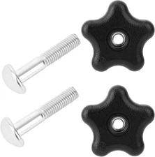 2 Packs Handle Knob and Screw Bolt Washer Kits, 11/32-3/16 UNC, black, silver 