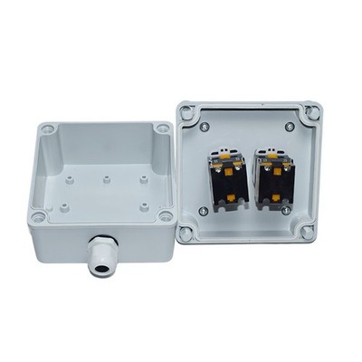 2 Tasten Elektrischer Schaltkasten mit Schraubklemme für sicheren Anschluss