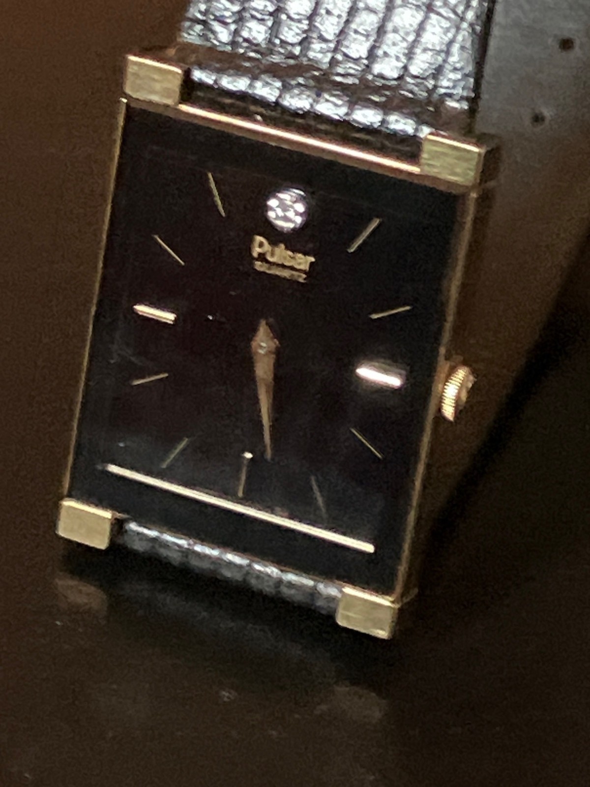 Pulsar Rectangular Quartz Watch With Black Leathe… - image 4