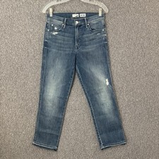 Mother Jeans Women's Size 28 Distressed High Waisted Rascal Crop Jeans
