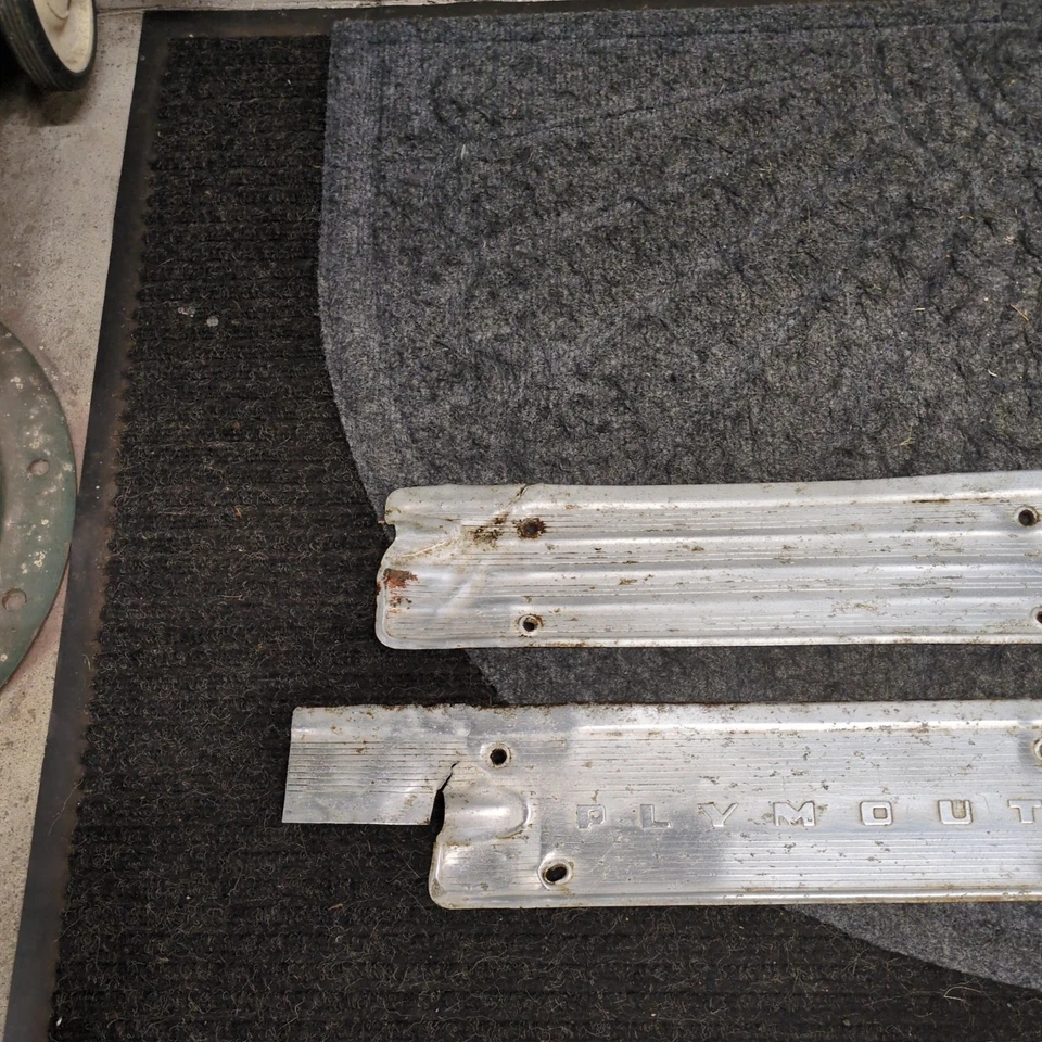 1955 56 placas de soleira de porta Plymouth Plaza Savoy Belvedere - Imagem 2 de 4