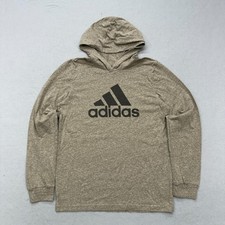 Adidas Hoodie Sweatshirt Boys L 14/16 Logo Heather Green Pullover Essential