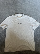 Image of Jack Wills Relaxed Fit Minimal Graphic Grey Marl Small