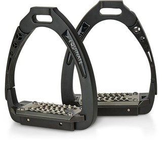 Estribo de seguridad Equinate Velocity de aluminio con brazo articulado 12 cm negro